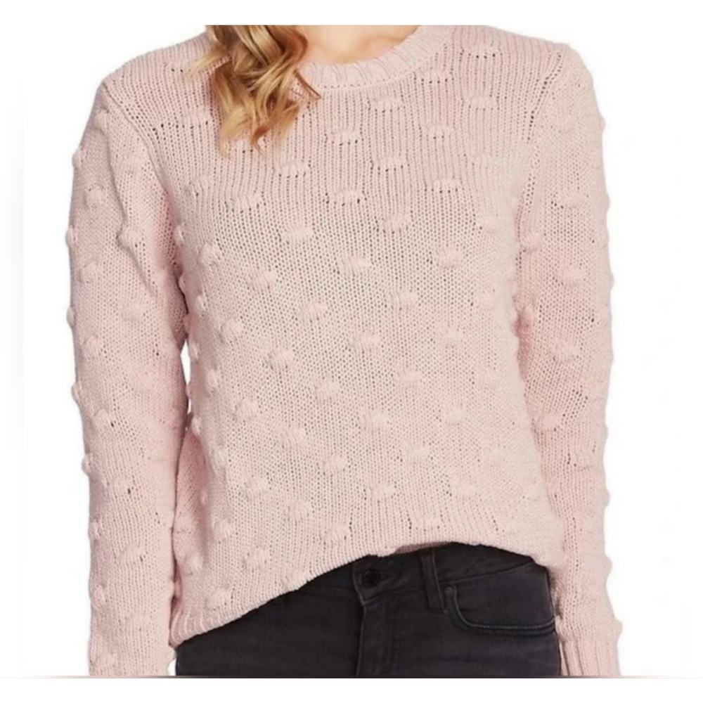 VINCE CAMUTO CABLE KNIT SWEATER 100% COTTON WOMEN XL PULLOVER PINK NWT  MSRP$90